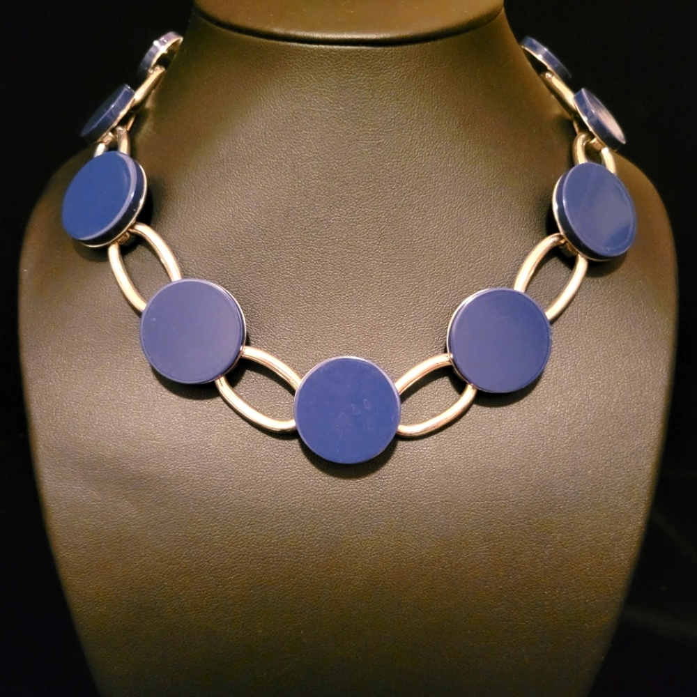 Estate Alfani Blue & Silver Chain Necklace - Picture 2 of 5